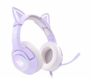 Herné slúchadlá Onikuma K9 RGB USB cat ears fialová (kábl...