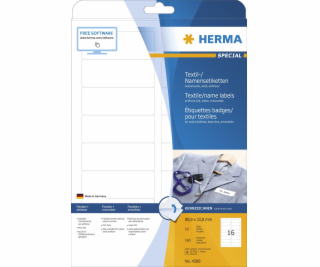 Herma HERMA Textil/Namensetiketten A4 88,9x 33,8mm weiss ...