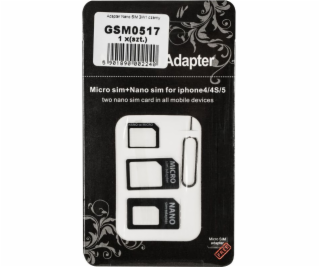 M-Life Nano Sim adaptér 3v1 černý (GSM0517)