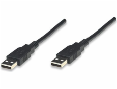 Manhattan USB kabel USB-A – USB-A 1,8 m černý (306089)