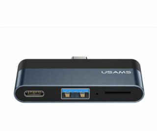 Usams US-SJ491 USB adaptér USB-C – USB + USB-C černý (695...