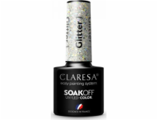 Claresa Soak Off UV/LED Glitter hybridní lak 1 5g