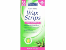 Beauty Formulas BEAUTY FORMULAS_Wax Strips Depilační proužky na depilaci obličeje a oblasti bikin Aloe Vera 36 ks.