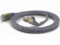 Wantec Wantec flates CAT6A FTP Patch Cable - 0,25 m - Cat6a - F/UTP (FTP) - RJ- 45 - RJ- 45 - šedý (7073)