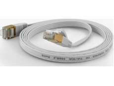 Wantec Wantec flates CAT6A FTP Patch Cable - 0,2 m - Cat6a - F/UTP (FTP) - RJ- 45 - RJ- 45 - bílý (7002)