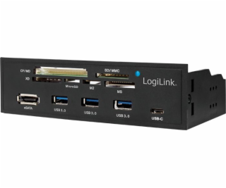 Přední panel LogiLink USB 3.0 + USB-C + eSATA + čtečka ka...