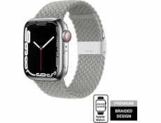 Crong Crong Wave Band – pletený řemínek pro Apple Watch 42/44/45 mm (světle šedý)