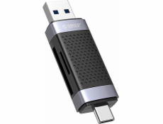 Orico CD2D-AC2-BK-EP Čítačka pamäťových kariet TF/SD, USB + USB-C (čierna)