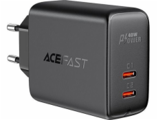 Sieťová nabíjačka Acefast A9, 2x USB-C, PD 40W (čierna)