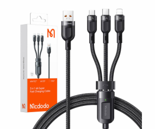 Kábel 3v1 z USB na USB-C/Lightning/Micro USB, Mcdodo CA-0...