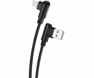 Foneng X70 uhlový kábel USB na Micro USB, 3A, 1 m (čierny)