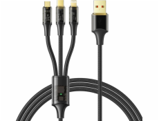 Kábel 3v1 z USB na USB-C/Lightning/Micro USB, Mcdodo CA-3330, 1,2 m (čierny)