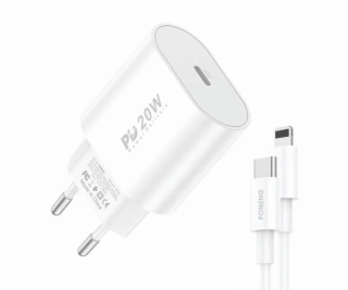 Rýchla nabíjačka Foneng 1x USB PD 3.0 EU39 + USB C na Lig...