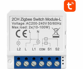 Šikovný spínací modul ZigBee Avatto LZWSM16-W2 Bez neutrá...