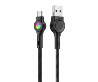 Kábel USB-Micro USB VFAN Colorful X08, 3A, 1,2 m (čierny)