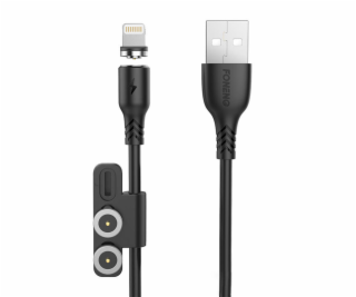 Foneng X62 Magnetický kábel 3v1 z USB na USB-C/Lightning/...