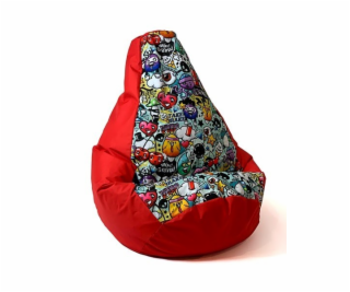 Sako bag pouffe Potisk hrušky červená-graffiti XXL 140 x ...