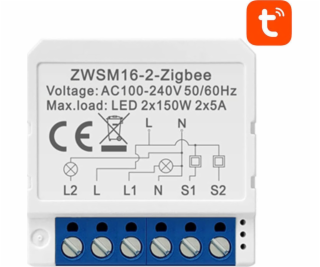 Šikovný spínací modul ZigBee Avatto ZWSM16-W2 TUYA