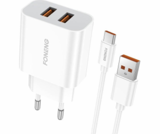 Rýchlonabíjačka Foneng 2x USB EU45 + kábel USB typu C