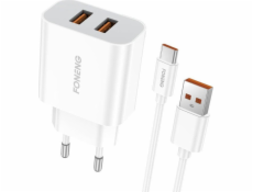 Rýchlonabíjačka Foneng 2x USB EU45 + kábel USB typu C