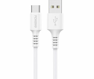 Kábel USB na USB C Foneng, x85 3A Quick Charge, 1 m (biely)