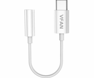 Vipfan L08 USB-C na mini jack 3,5 mm AUX, 10cm, bílý