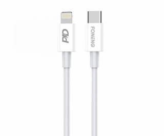 Kábel USB-C pre Lighting Foneng X31, 20W 1 m (biely)