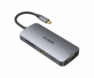 MOKiN 8v1 USB-C adaptér na 3x USB 3.0 + HDMI + USB-C + VG...