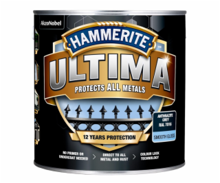 Barva na kov Hammerite Ultima Smooth, 2,2 l, antracit