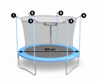Vnitřní síť pro 183cm 6ft Neo-Sport trampolíny