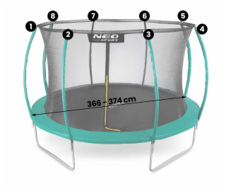 Vnitřní síť pro 374 cm 12 stop trampolíny Neo-Sport