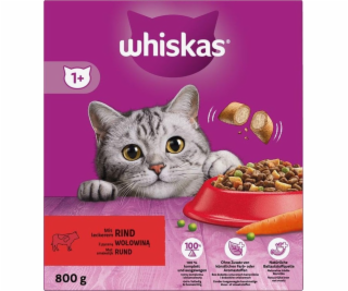 WHISKAS with delicious beef - suché krmivo pro kočky - 800g