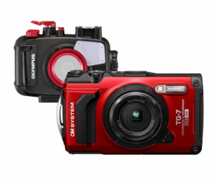 Digitální fotoaparát OM SYSTEM TG-7 red diving kit - limi...