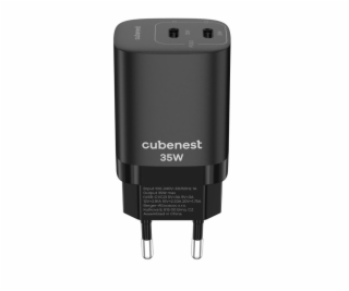 CubeNest S2D1 GaN Adaptér 35W černá (2× USB-C až 35 W), P...