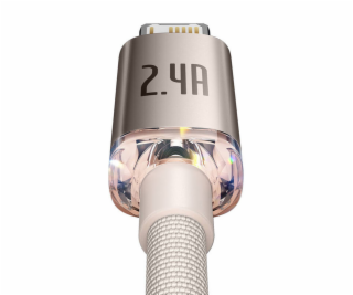 Kábel USB do iP Baseus Crystal Shine, 2.4A, 2m (różowy)