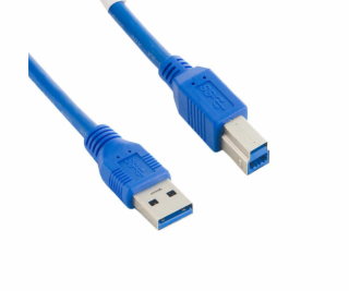 4World Kabel USB 3.0 AM-BM 3.0m| modrý