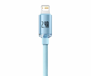 Kábel USB do iP Baseus Crystal Shine, 2.4A, 1.2m (niebieski)