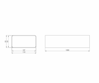 Ventilační kanál EUROPLAST, 110 x 55 x 1000 mm