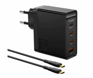 Nástenná nabíjačka McDodo GAN 3xUSB-C + USB, 100 W + 2m k...