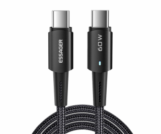 Essager kábel USB-C na USB-C 60W 2m (čierny)