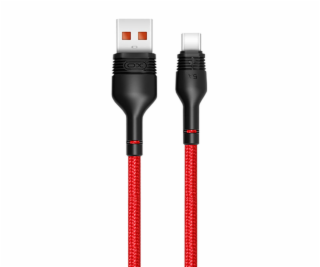 Kábel USB na USB-C XO NB55 5A, 1 m (červený)