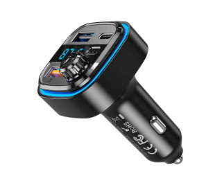 Nabíjačka do auta / FM vysielač XO BCC08 USB x2, USB-C, M...