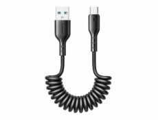 Rýchlonabíjací kábel do auta Joyroom USB-A na Type-C Easy-Travel Series 3A 1,5 m, vinutý (čierny)