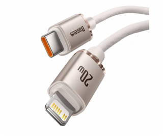 Kábel USB-C do iP Baseus Crystal Shine, 20W, 1.2m (różowy)