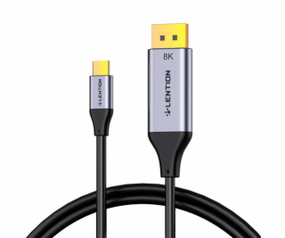 Kábel Lention USB-C na DisplayPort 8K60Hz, 1,7 m (čierny)