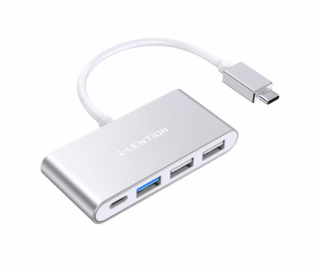 Rozbočovač Lention 4v1 USB-C na USB 3.0 + 2x USB 2.0 + US...