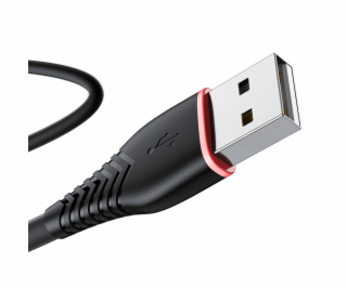 Kábel USB na USB-C VFAN Anti-Break X01, 3A, 1m (čierny)