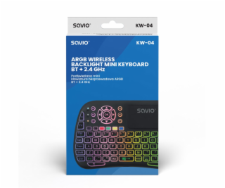 SAVIO KW-04 Podsvícená bezdrátová klávesnice RGB BT + 2,4...