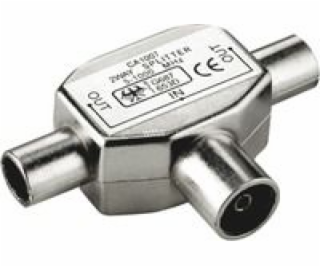 Koaxial-Verteiler 2x Stecker auf Kupplung, Kabel