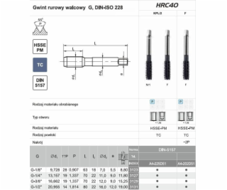 Flatar Threeder G 3/8 NGRA/2-P DIN-5157 (-X) HSSE-PM TICN...